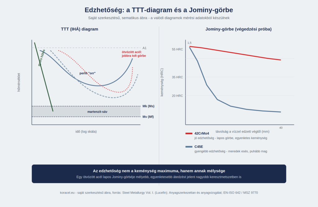 Edzhetőség: TTT (IHÁ) diagram és Jominy-görbe összehasonlítás - koracel.eu
